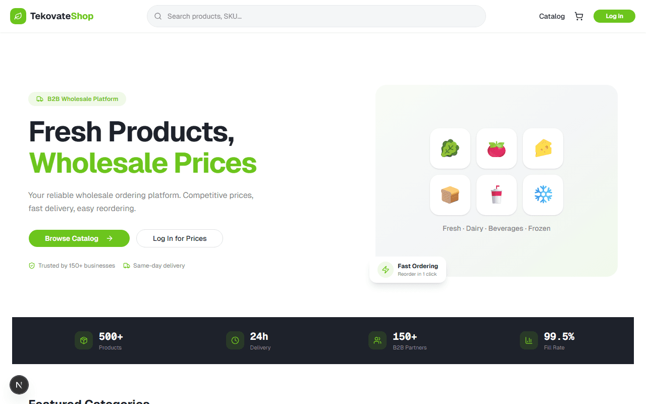 B2B E-shop Storefront